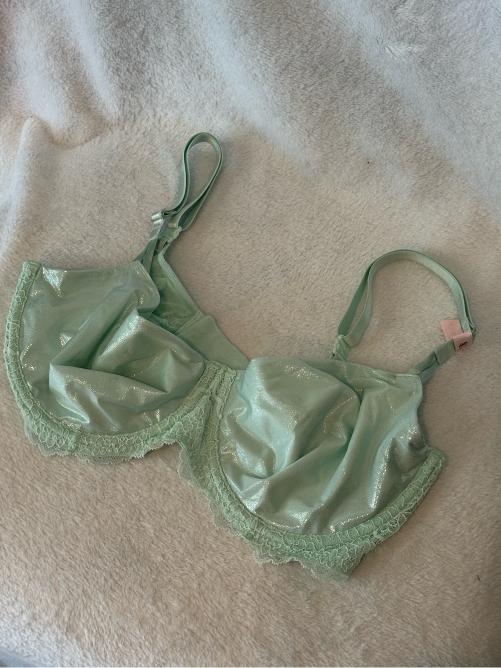 Victoria's Secret Shimmery Mint Lace Underwire Bra